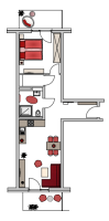 Studentenwohnung 2-Zimmer SUPERIOR #wohnhaus Grundriss