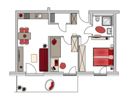 Studentenwohnung 3-Zimmer EXECUTIVE #wohnhaus Grundriss