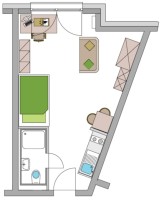 Studentenwohnung Corner Suite Nord Grundriss