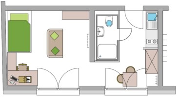 Studentenwohnung Suite Süd Grundriss