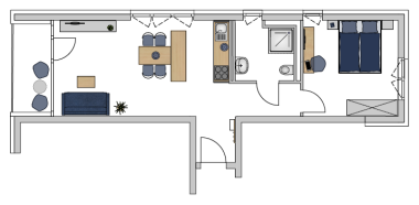 Studentenwohnung 2-Zimmer Business Suite Premium #clubhaus Grundriss
