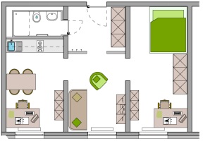 Studentenwohnung Suite Grundriss