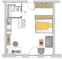 Studentenwohnung Komfort Grundriss