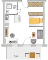 Studentenwohnung Komfort B/T Grundriss