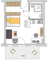 Studentenwohnung Komfort TBF Grundriss