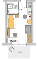 Studentenwohnung Studio B/T Grundriss