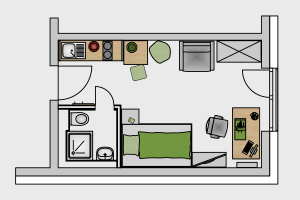 Studentenwohnung STUDIO S Grundriss